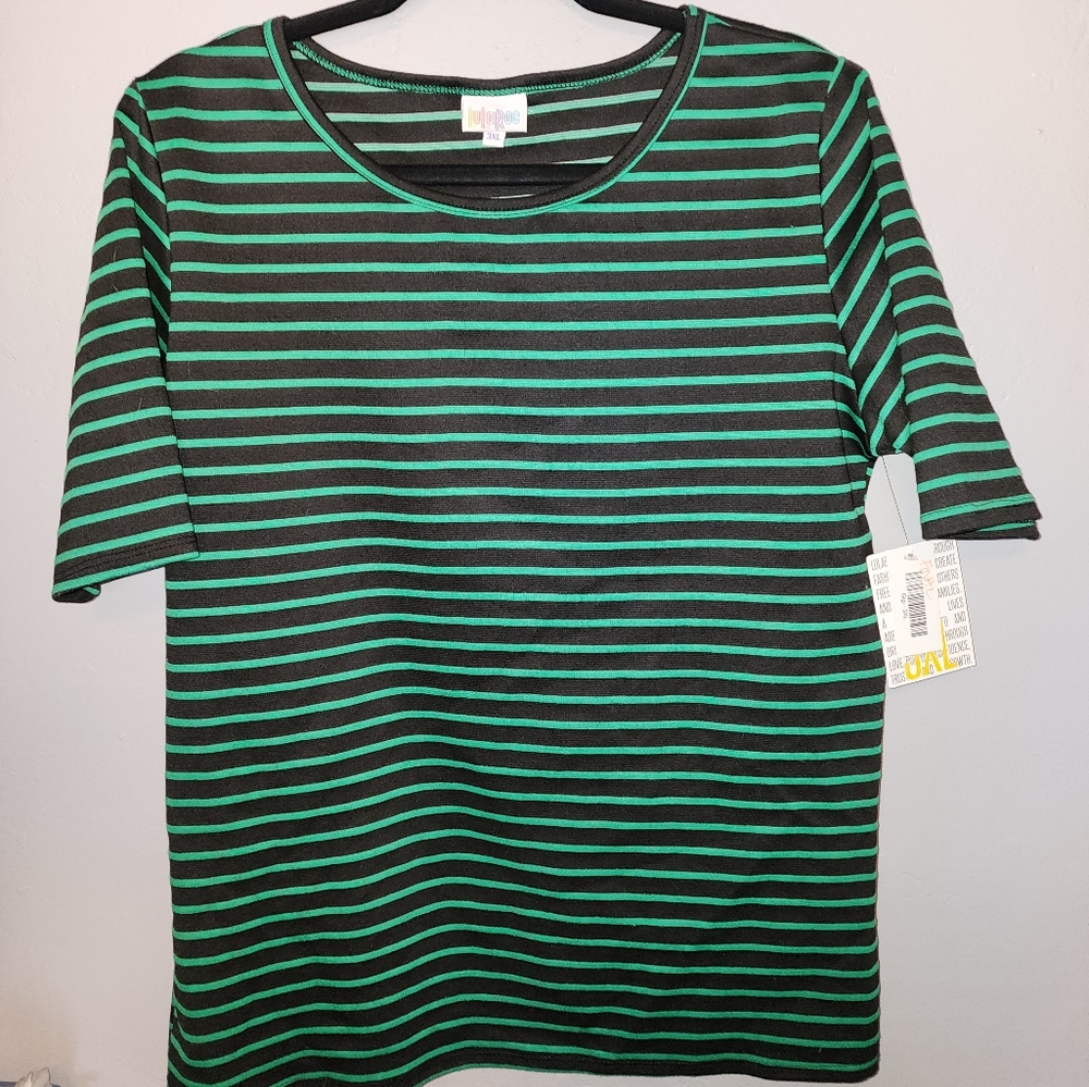 Lularoe Gigi green and black striped 3x